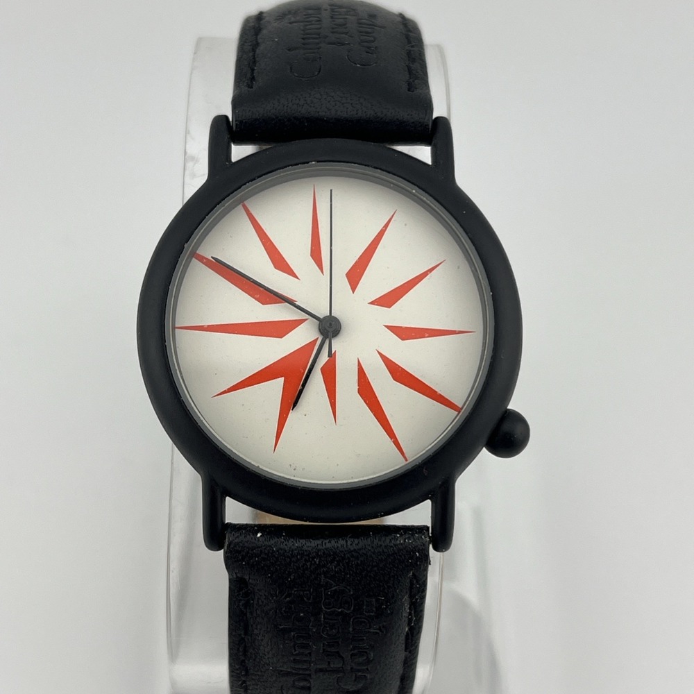 Columbia Energy Group Watch Unisex 34mm Case Black Leather Band- New Battery